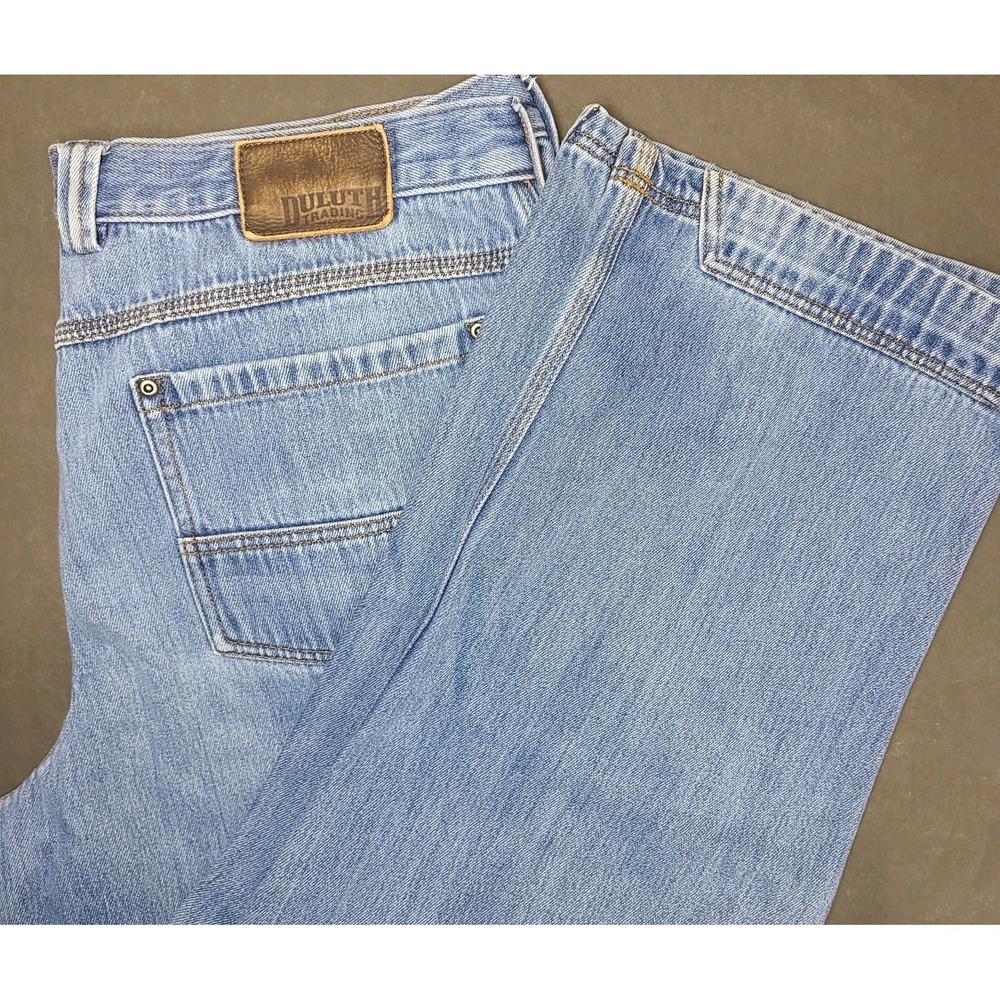 Duluth Trading Carpenter Denim 38x29 Utility Workwear Baggy Reinforced Heel